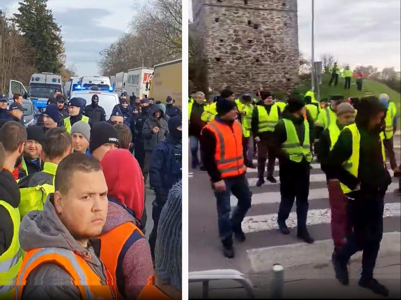 Ukraińscy kierowcy ruszyli na protestujących przewoźników. Blokowali drogę, chodzili po przejściu (wideo)